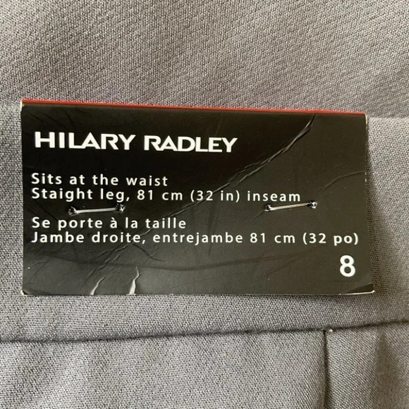 HILARY RADLEY NWT Straight Leg Trousers Dress Pants Grey High Waist Size 8 - Picture 6 of 10